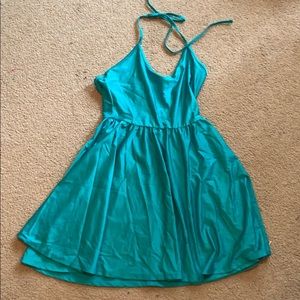 Teal Forever 21 Halter Dress